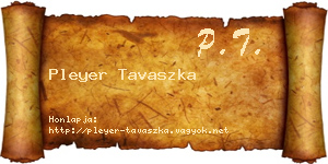 Pleyer Tavaszka névjegykártya